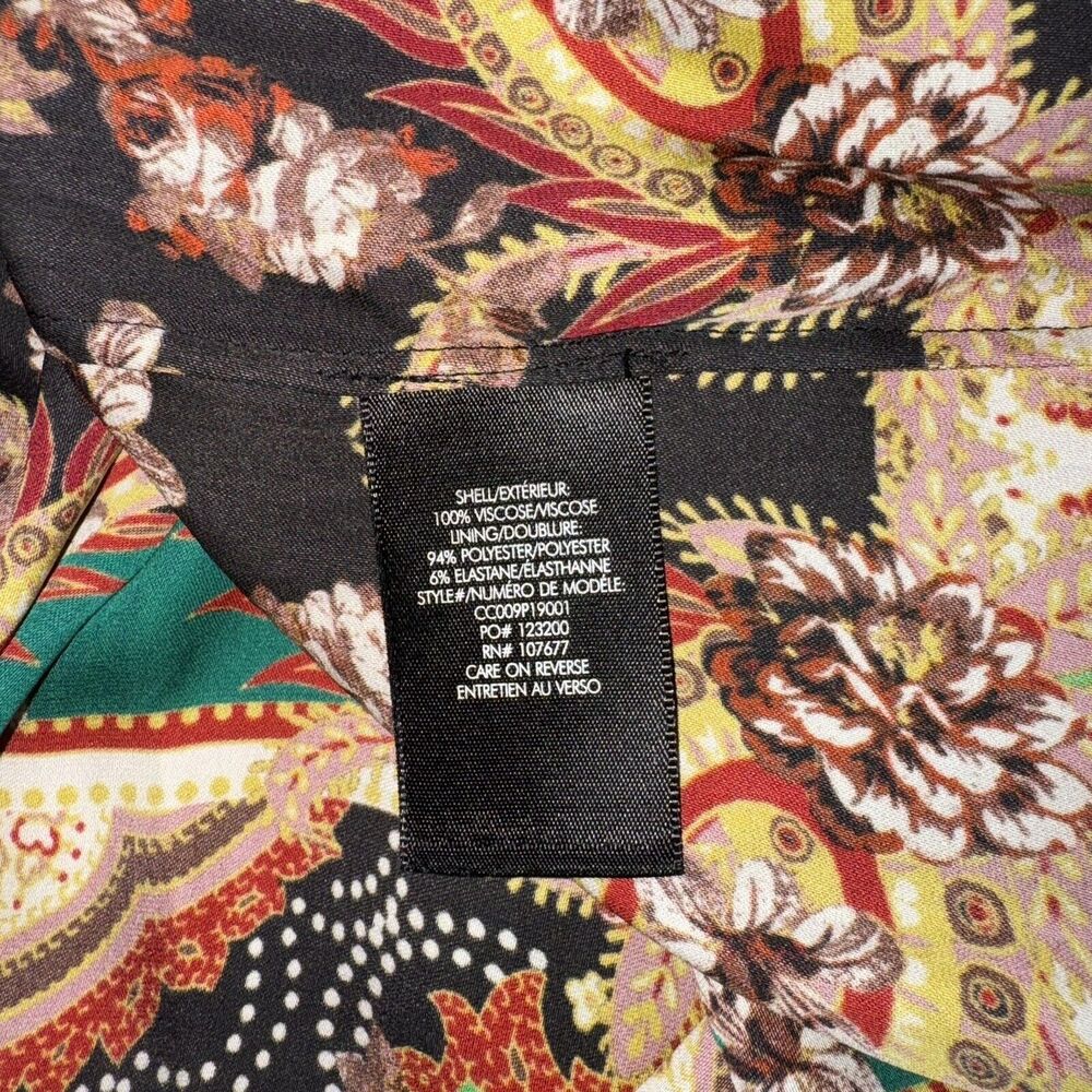Alice and Olivia Liberty Printed Button-Front Tiered Ruffled Blouse Small - Picture 13 of 13